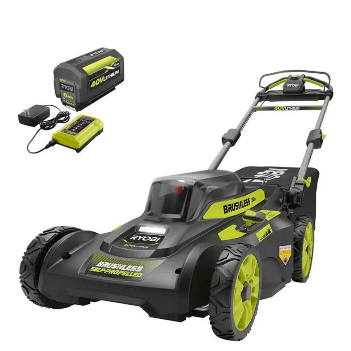 RYOBI 40V Brushless 20 in. Cordless Walk Behind Self-Propelled Lawn Mower with 6.0 Ah Battery & Charger - Image 6