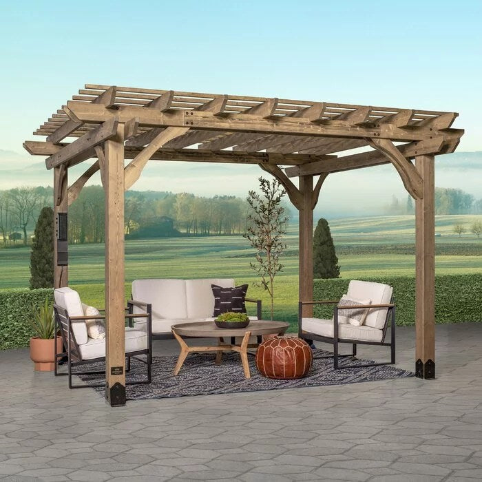 12 Ft. W x 10 Ft. D Solid Wood Pergola - Image 2