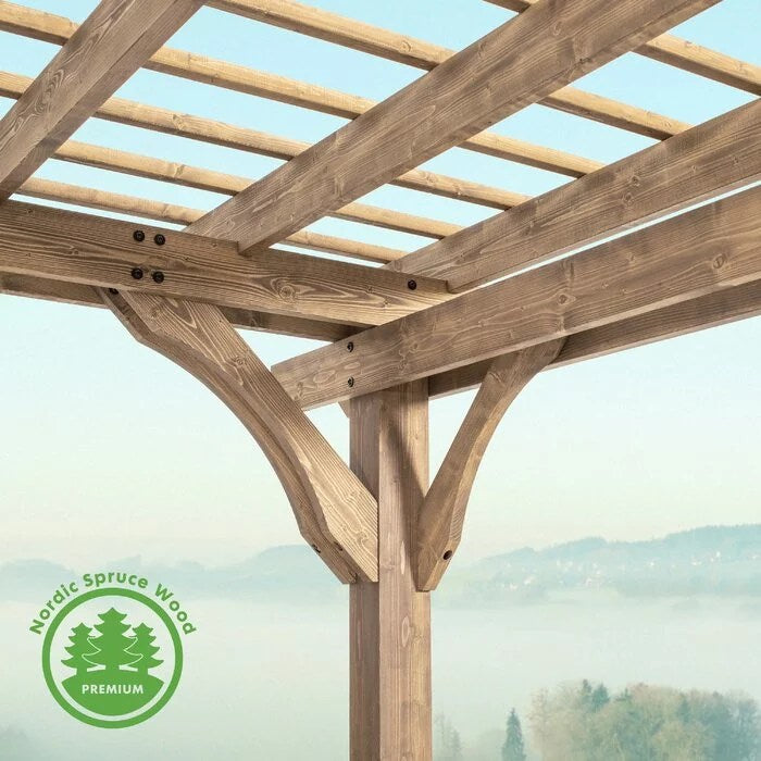 12 Ft. W x 10 Ft. D Solid Wood Pergola - Image 6