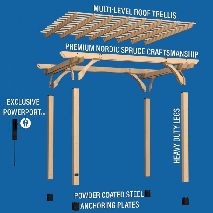 12×10 Fairhaven Pergola Natural - Image 7