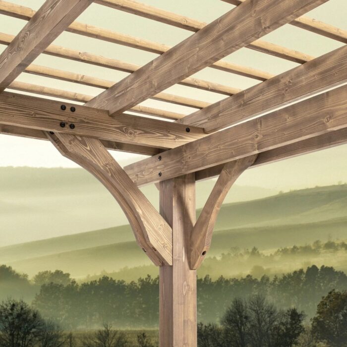 14×10 Fairhaven Pergola Rustic Finish - Image 3