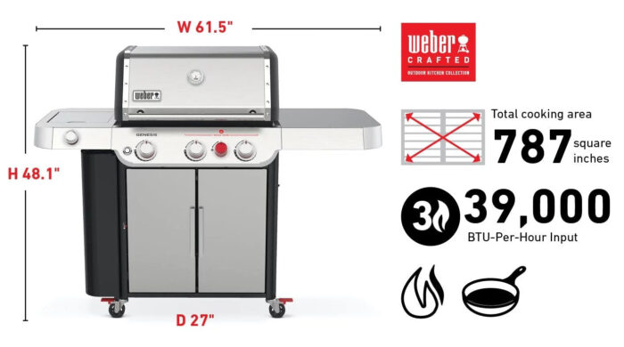 Weber – Genesis S-435 Propane Gas Grill – Stainless Steel (4 burners) - Image 2