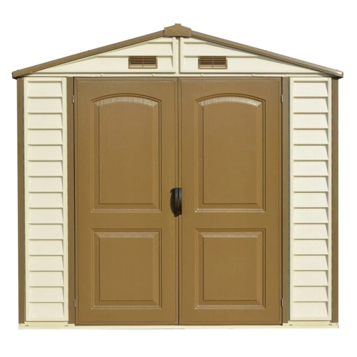 DuraMax 8ft x 6ft Storeall Vinyl Shed with Foundation Kit and window - Image 3