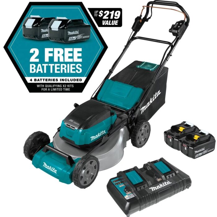 21 in. 18-Volt X2 (36-Volt) LXT Lithium-Ion Cordless Walk Behind Self Propelled Lawn Mower Kit with 4 Batteries (5.0 Ah) - Image 8