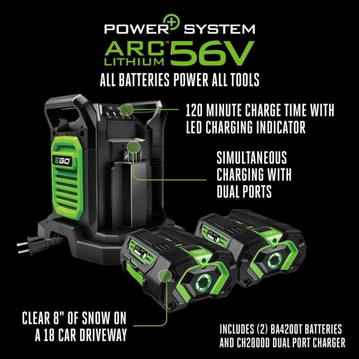 EGO Power+ SNT2405 24 in. Two stage 56 V Battery Snow Blower Kit (Battery & Charger) W/ TWO 7.5 AH BATTERIES - Image 4