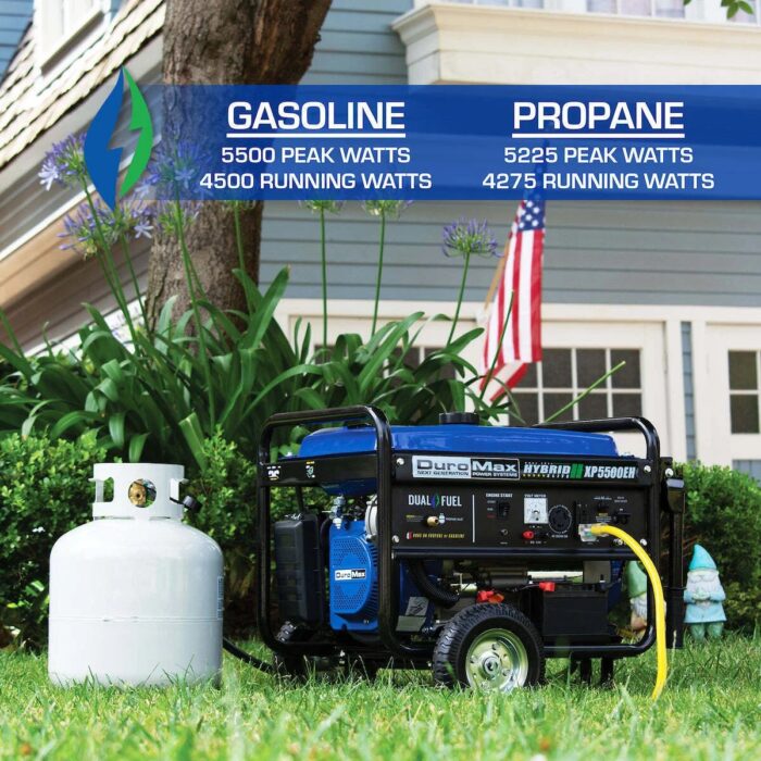 DuroMax XP5500EH 5,500 Watt Portable Dual Fuel Gas Propane Powered Generator - Image 5