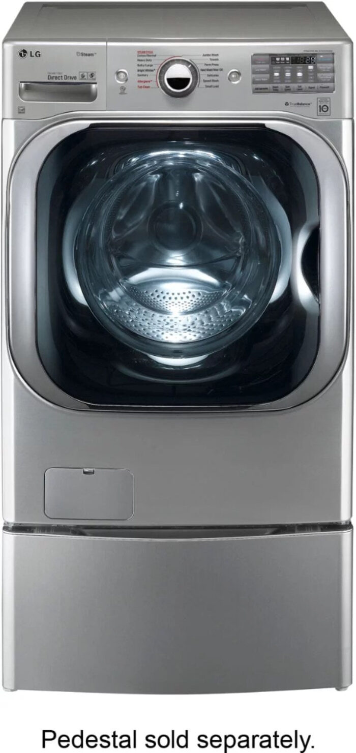 LG – 5.2 Cu. Ft. High Efficiency Front-Load Washer with Steam and TurboWash Technology – Graphite steel - Image 5