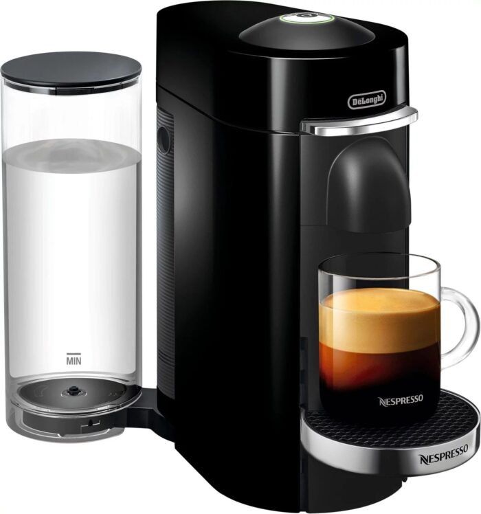 De’Longhi – Nespresso Vertuo Plus Deluxe Coffee and Espresso Maker by De’Longhi, Piano Black with Aeroccino Milk Frother – Piano Black - Image 3