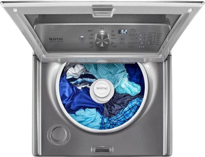 Maytag – 4.7 Cu. Ft. 11-Cycle High-Efficiency Top-Loading Washer – Metallic slate - Image 5