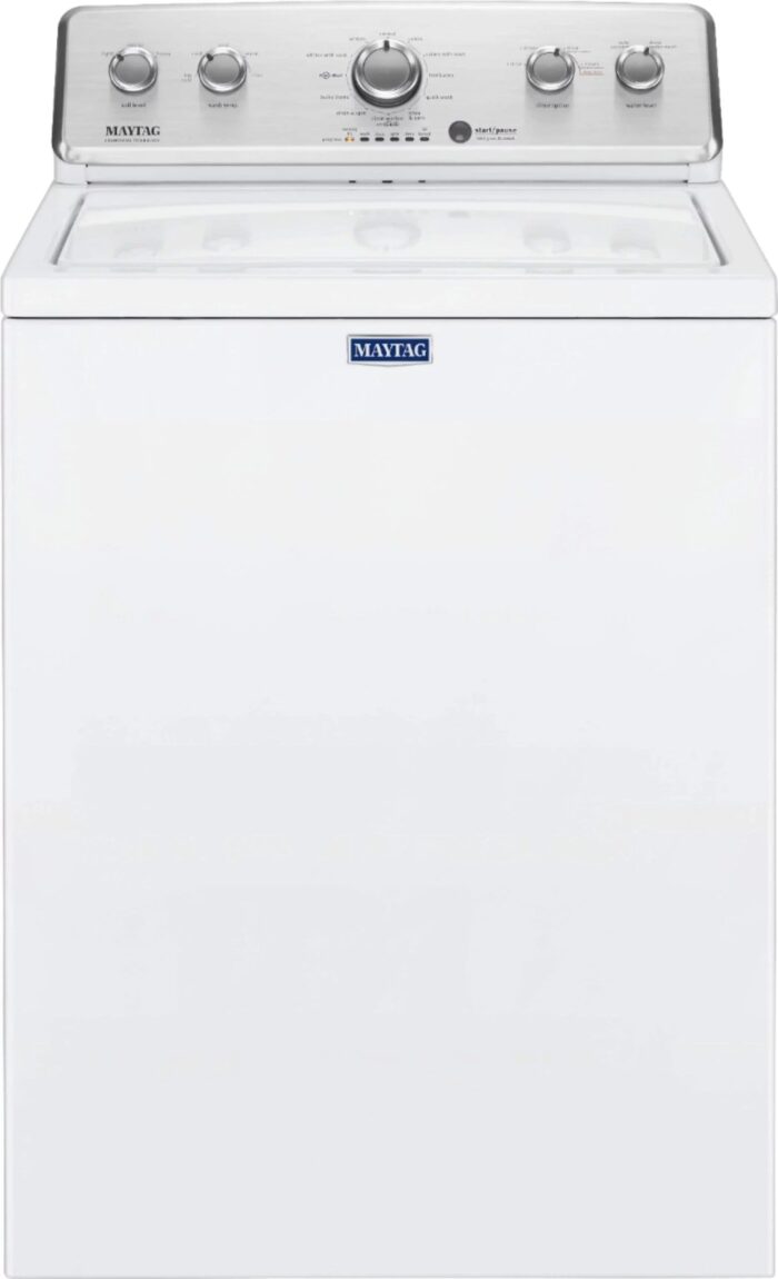 Maytag – 3.8 Cu. Ft. High Efficiency Top Load Washer with PowerWash Agitator – White