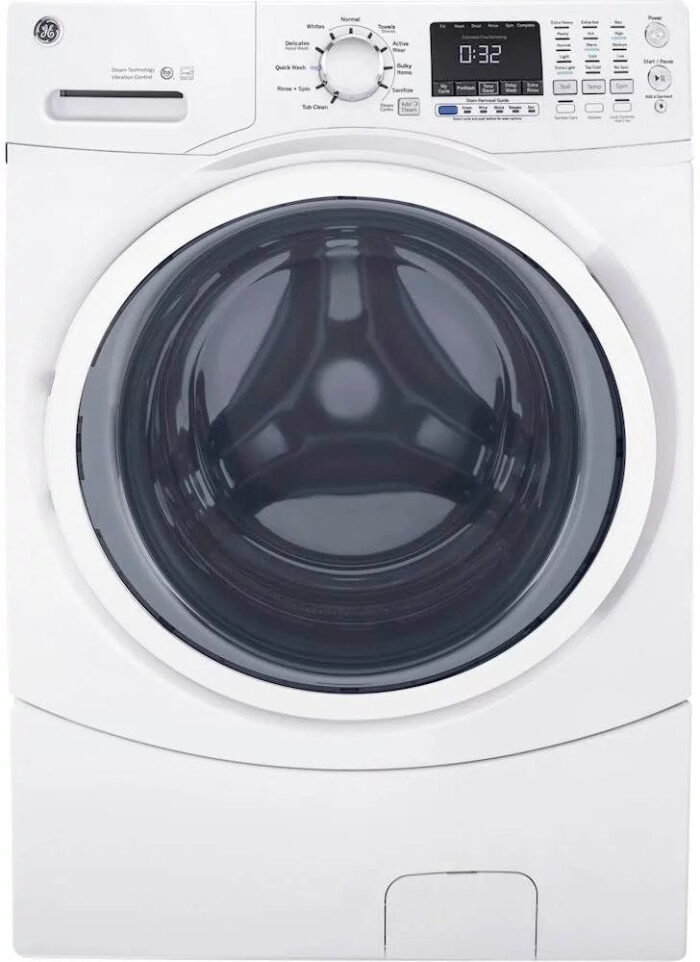 GE – 4.5 Cu. Ft. Stackable Front Load Washer – White