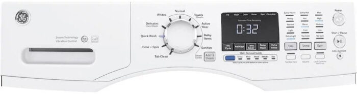 GE – 4.5 Cu. Ft. Stackable Front Load Washer – White - Image 3