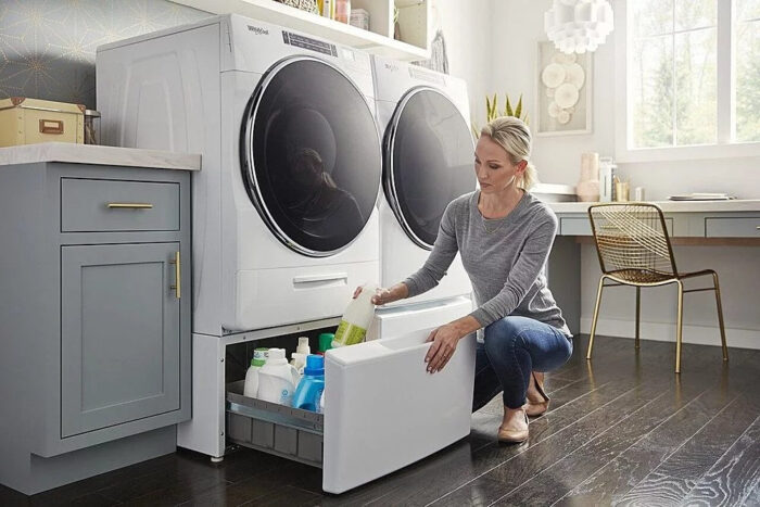 Whirlpool – 4.5 Cu. Ft. High Efficiency Stackable Front Load Washer with Steam and Load & Go XL Dispenser – White - Image 6