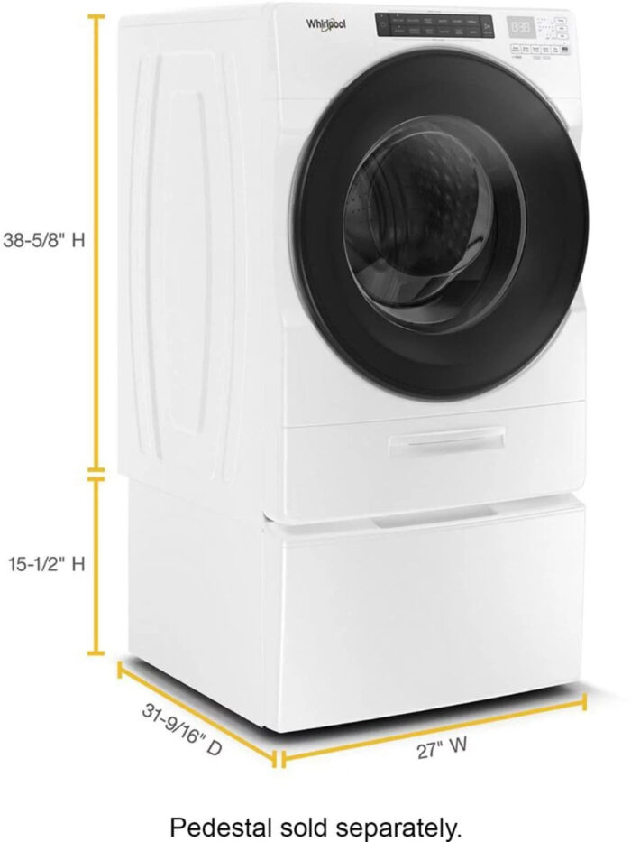 Whirlpool – 4.5 Cu. Ft. High Efficiency Stackable Front Load Washer with Steam and Load & Go XL Dispenser – White - Image 3