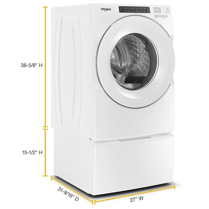 Whirlpool – 4.3 Cu. Ft. High Efficiency Stackable Front Load Washer with 35 Cycle Options – White - Image 3