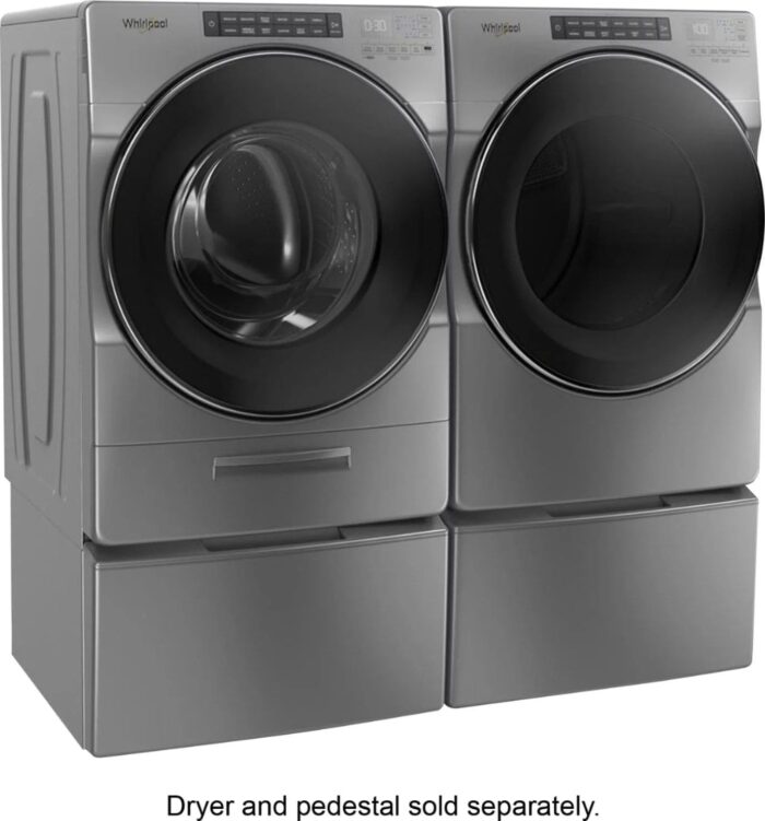 Whirlpool – 4.5 Cu. Ft. High Efficiency Stackable Front Load Washer with Steam and Load & Go XL Dispenser – Chrome shadow - Image 4