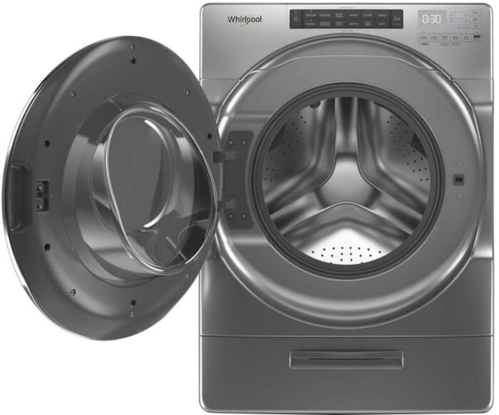 Whirlpool – 4.5 Cu. Ft. High Efficiency Stackable Front Load Washer with Steam and Load & Go XL Dispenser – Chrome shadow - Image 10