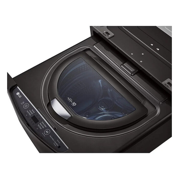 LG – SideKick 1.0 Cu. Ft. High-Efficiency Smart Top Load Pedestal Washer with 3-Motion Technology – Black steel - Image 9