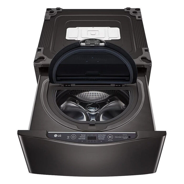 LG – SideKick 1.0 Cu. Ft. High-Efficiency Smart Top Load Pedestal Washer with 3-Motion Technology – Black steel - Image 10