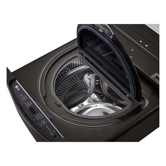 LG – SideKick 1.0 Cu. Ft. High-Efficiency Smart Top Load Pedestal Washer with 3-Motion Technology – Black steel - Image 3