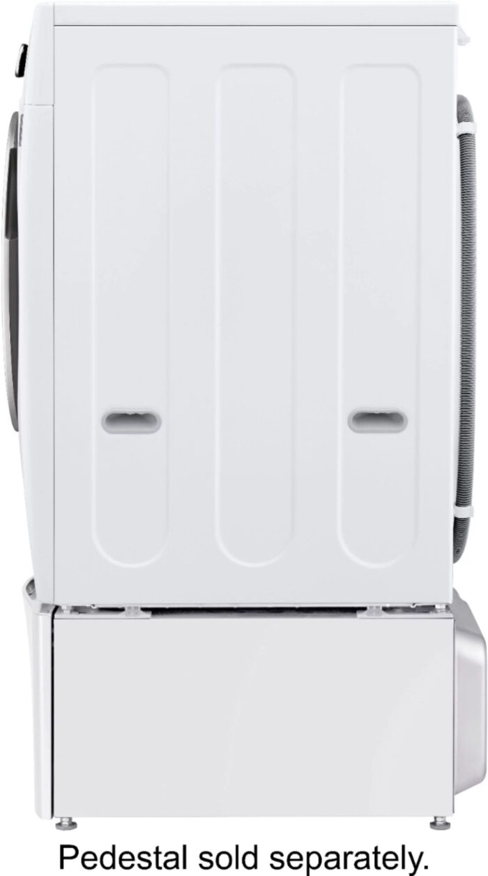 LG – 5.0 Cu. Ft. High-Efficiency Stackable Smart Front Load Washer with Steam and Built-In Intelligence – White - Image 4