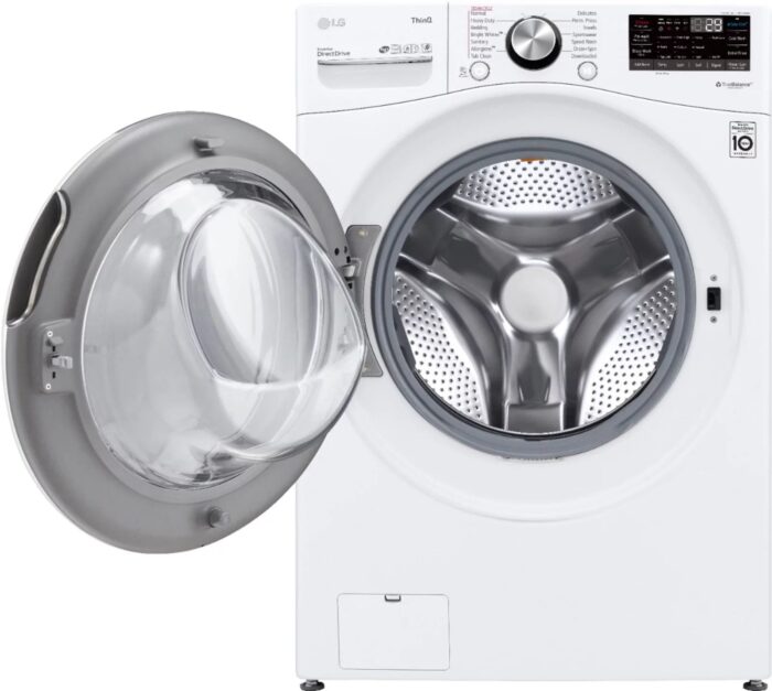 LG – 5.0 Cu. Ft. High-Efficiency Stackable Smart Front Load Washer with Steam and Built-In Intelligence – White - Image 18