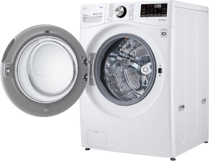 LG – 5.0 Cu. Ft. High-Efficiency Stackable Smart Front Load Washer with Steam and Built-In Intelligence – White - Image 14