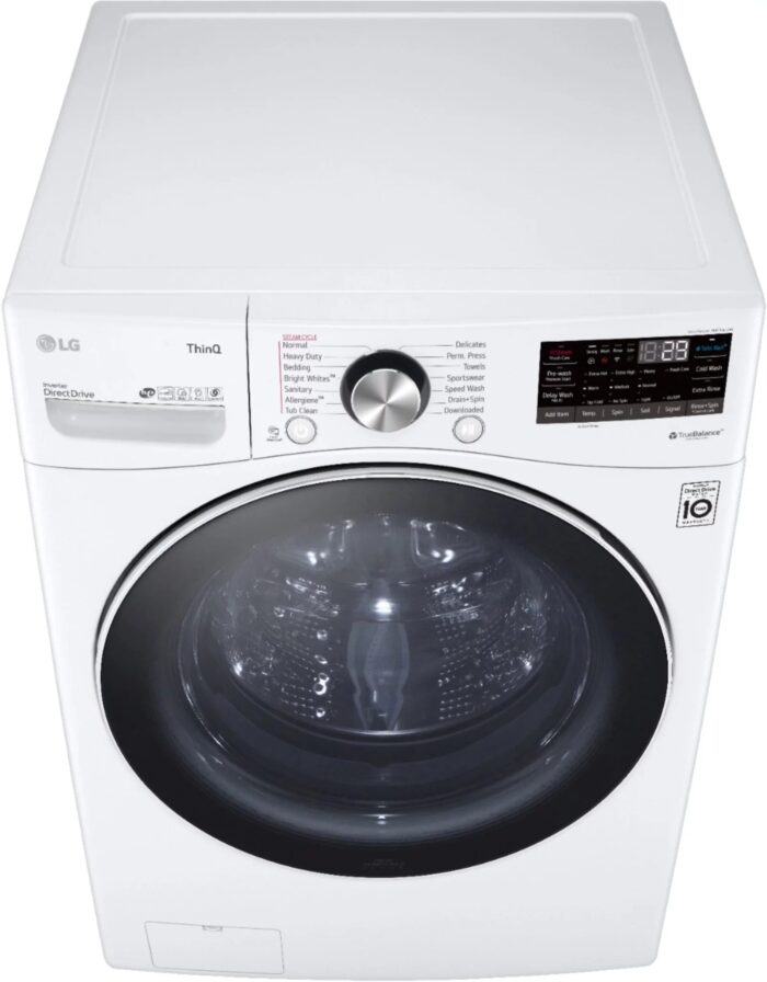 LG – 5.0 Cu. Ft. High-Efficiency Stackable Smart Front Load Washer with Steam and Built-In Intelligence – White - Image 15