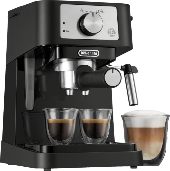 De’Longhi – Stilosa 15 Bar Pump Espresso Machine – Black and Stainless - Image 2