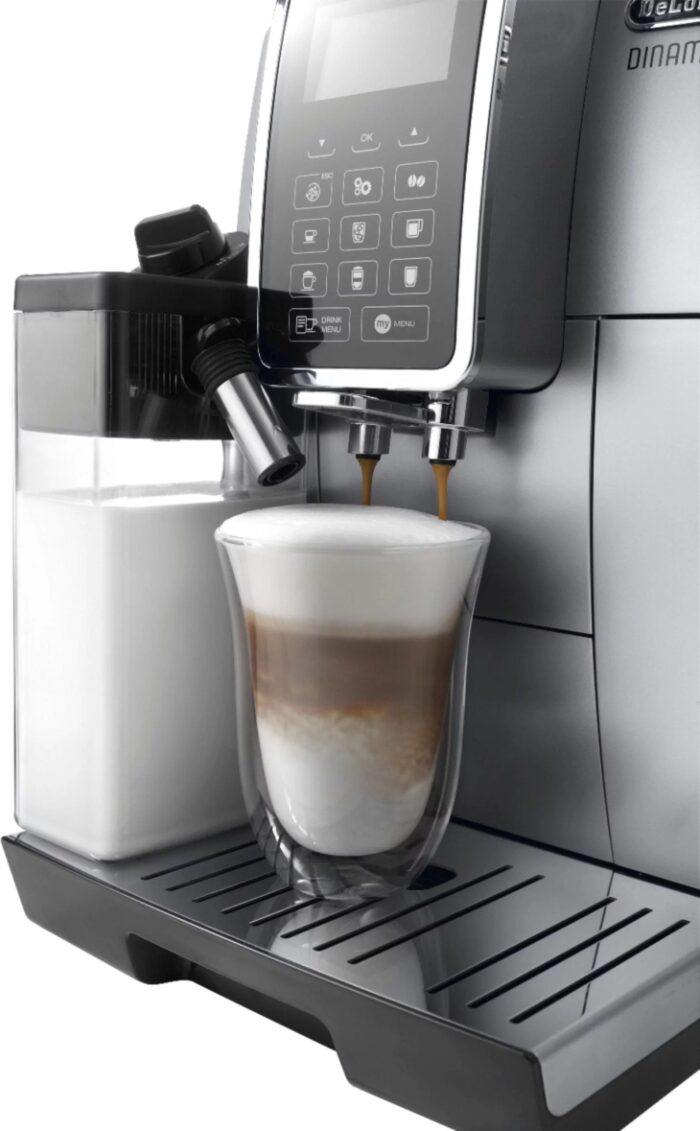 De’Longhi – Dinamica Espresso Machine with 15 bars of pressure and LatteCrema Fully Automatic Milk Frother – Silver - Image 4