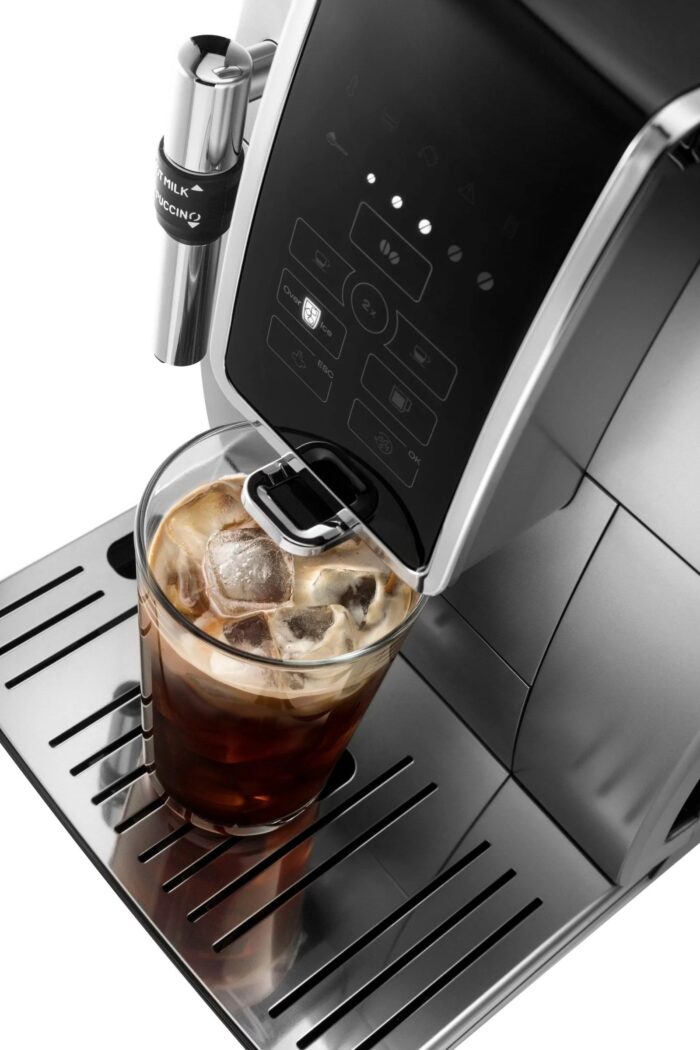 De’Longhi – Dinamica TrueBrew Over Ice Fully Automatic Coffee and Espresso Machine- Chrome and Black - Image 3