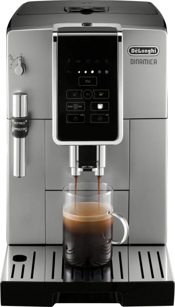 De’Longhi – Dinamica TrueBrew Over Ice Fully Automatic Coffee and Espresso Machine- Chrome and Black - Image 2