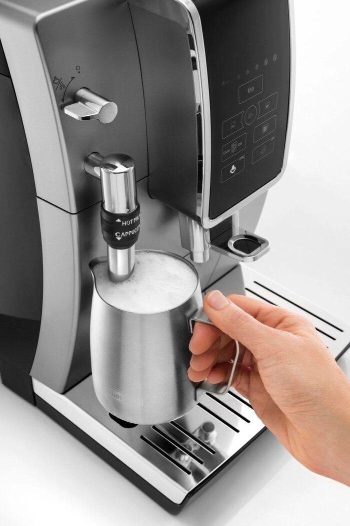 De’Longhi – Dinamica TrueBrew Over Ice Fully Automatic Coffee and Espresso Machine- Chrome and Black