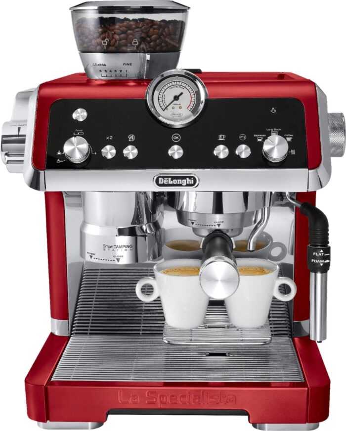 De’Longhi – La Specialista Prestigio Espresso Machine with Active Temperature Control and Dual Heating System – Red