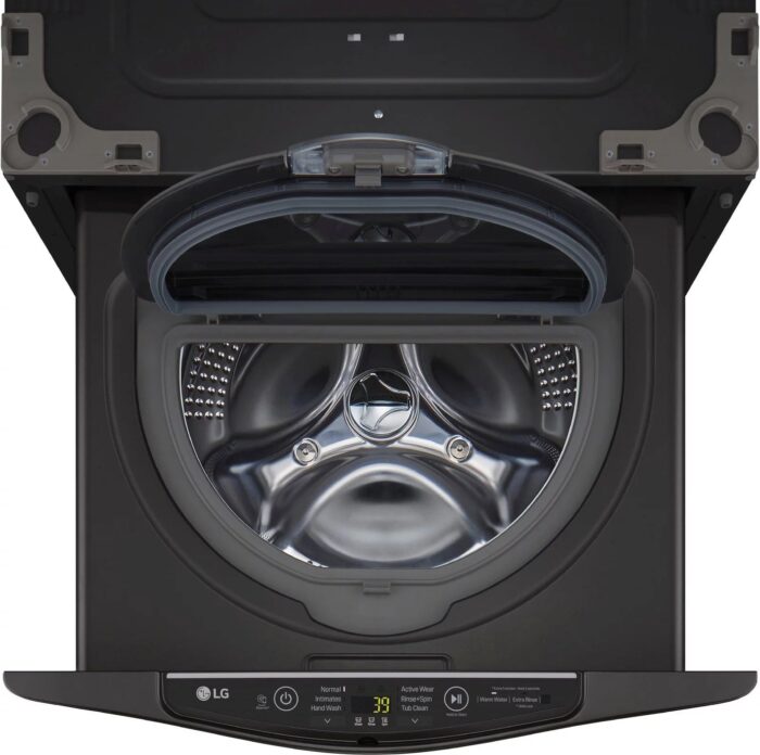 LG – SideKick 1.0 Cu. Ft. High-Efficiency Smart Top Load Pedestal Washer with 3-Motion Technology – Black steel - Image 14