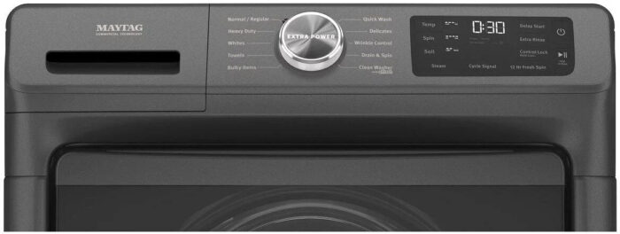 Maytag – 4.5 Cu. Ft. High Efficiency Stackable Front Load Washer with Steam and Extra Power Button – Volcano Black - Image 10