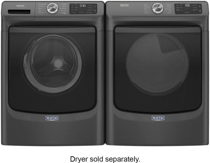 Maytag – 4.5 Cu. Ft. High Efficiency Stackable Front Load Washer with Steam and Extra Power Button – Volcano Black - Image 8