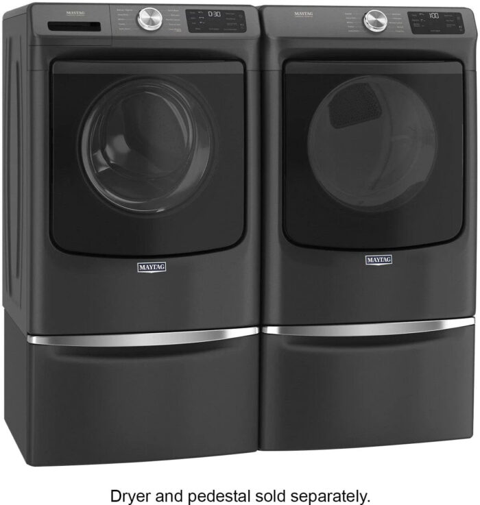 Maytag – 4.5 Cu. Ft. High Efficiency Stackable Front Load Washer with Steam and Extra Power Button – Volcano Black - Image 5