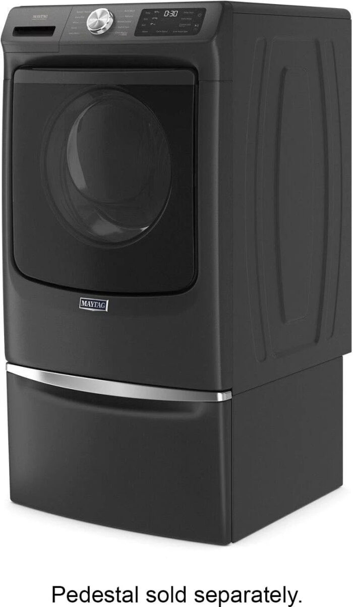 Maytag – 4.5 Cu. Ft. High Efficiency Stackable Front Load Washer with Steam and Extra Power Button – Volcano Black - Image 2