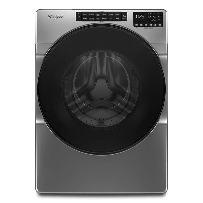 Whirlpool – 5.0 Cu. Ft. High-Efficiency Stackable Front Load Washer with Quick Wash Cycle – Chrome shadow