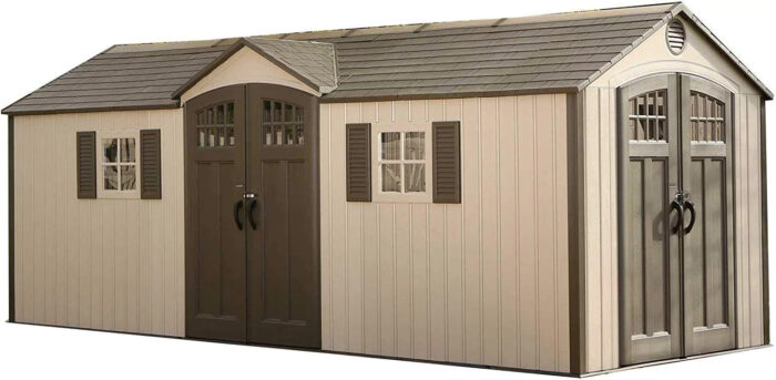 Lifetime 60127 20 x 8 Ft. Outdoor Storage Shed, Desert Sand - Image 6