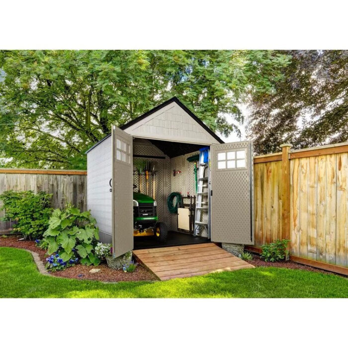 Rubbermaid 7×7 Ft Durable Weatherproof Resin Outdoor Storage Shed - Image 3