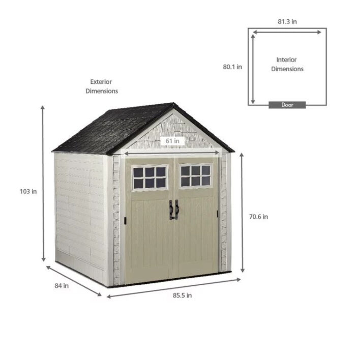 Rubbermaid 7×7 Ft Durable Weatherproof Resin Outdoor Storage Shed - Image 4