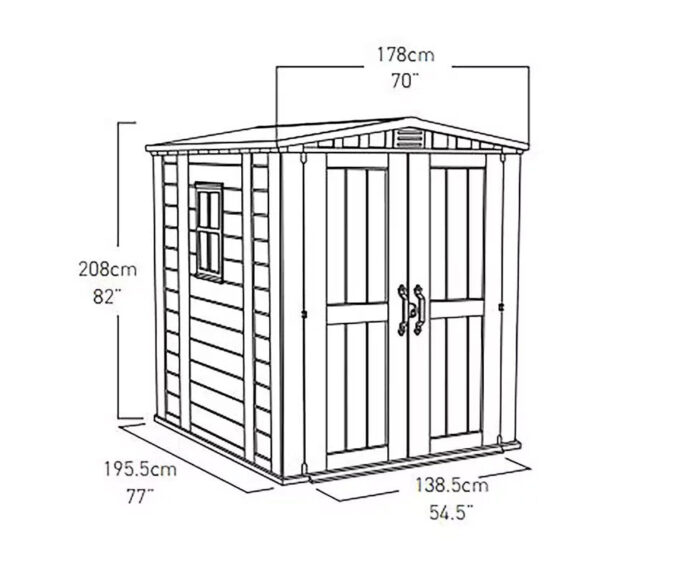 Keter factor 6x6 shed 1.78m x 1.95m - Image 7