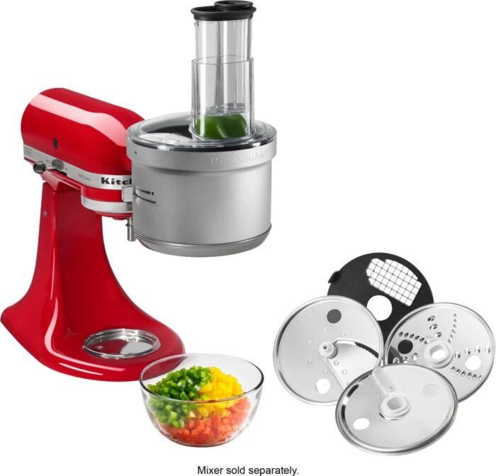 KitchenAid – KSM2FPA Food Processor Attachment Kit with Commercial Style Dicing – Silver - Image 2