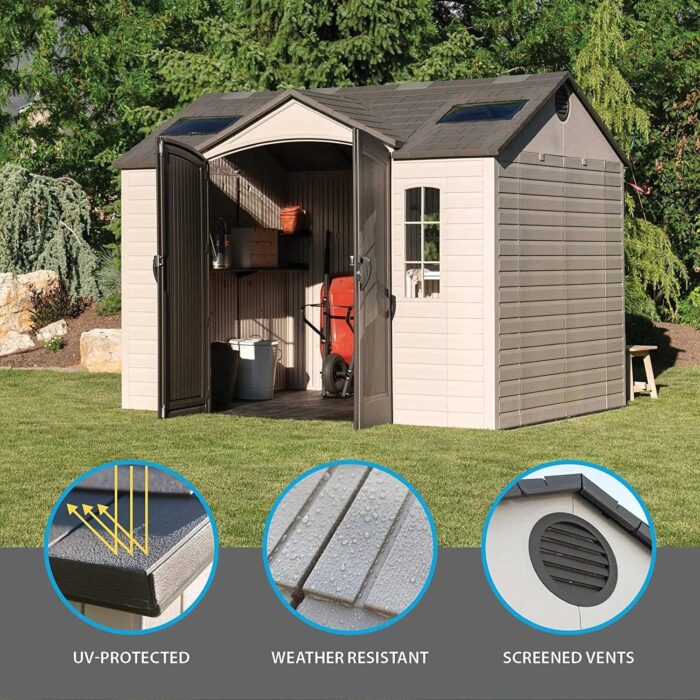 Lifetime 10′ x 8′ Outdoor Storage Shed with Carriage Doors Foundation and Installation Included. - Image 2