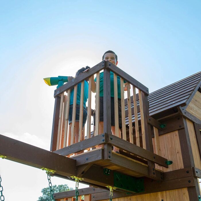 Backyard Discovery Skyfort III Cedar Swing Set w/ Tube Slide – DIY - Image 4