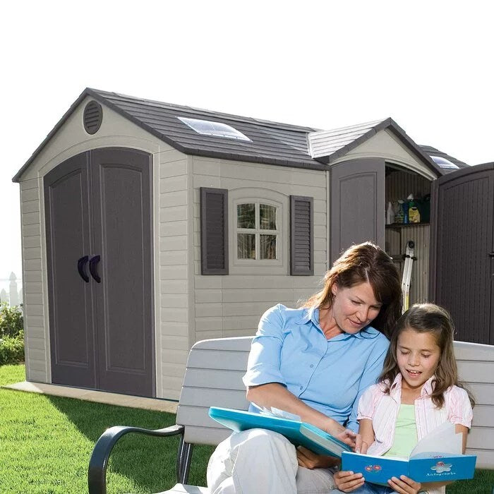 Dual Entry 15 ft. W x 8 ft. D Plastic Storage Shed - Image 2