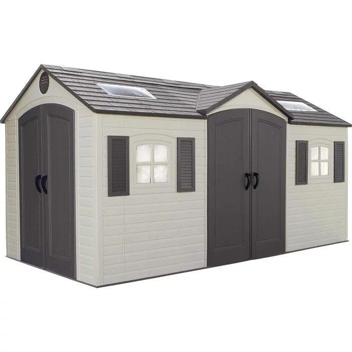 Dual Entry 15 ft. W x 8 ft. D Plastic Storage Shed - Image 13