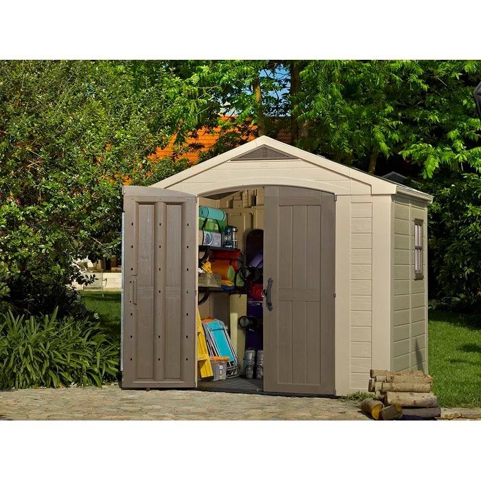 Factor 8 ft. W x 6 ft. D Plastic Storage Shed - Image 10